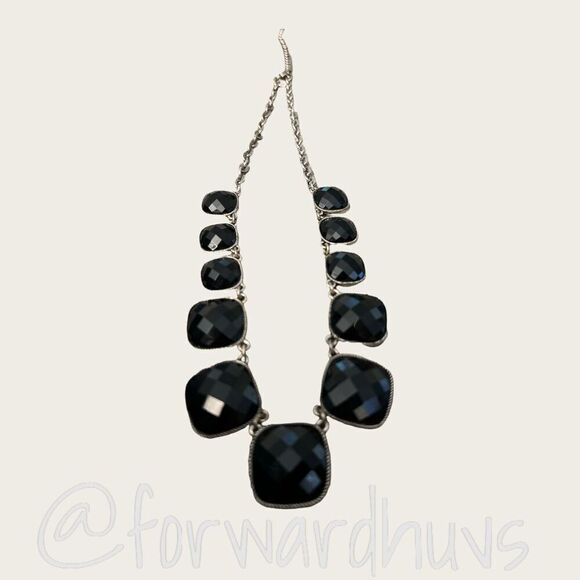 Premier Designs Black Faceted Square Bead Necklace - Picture 7 of 10